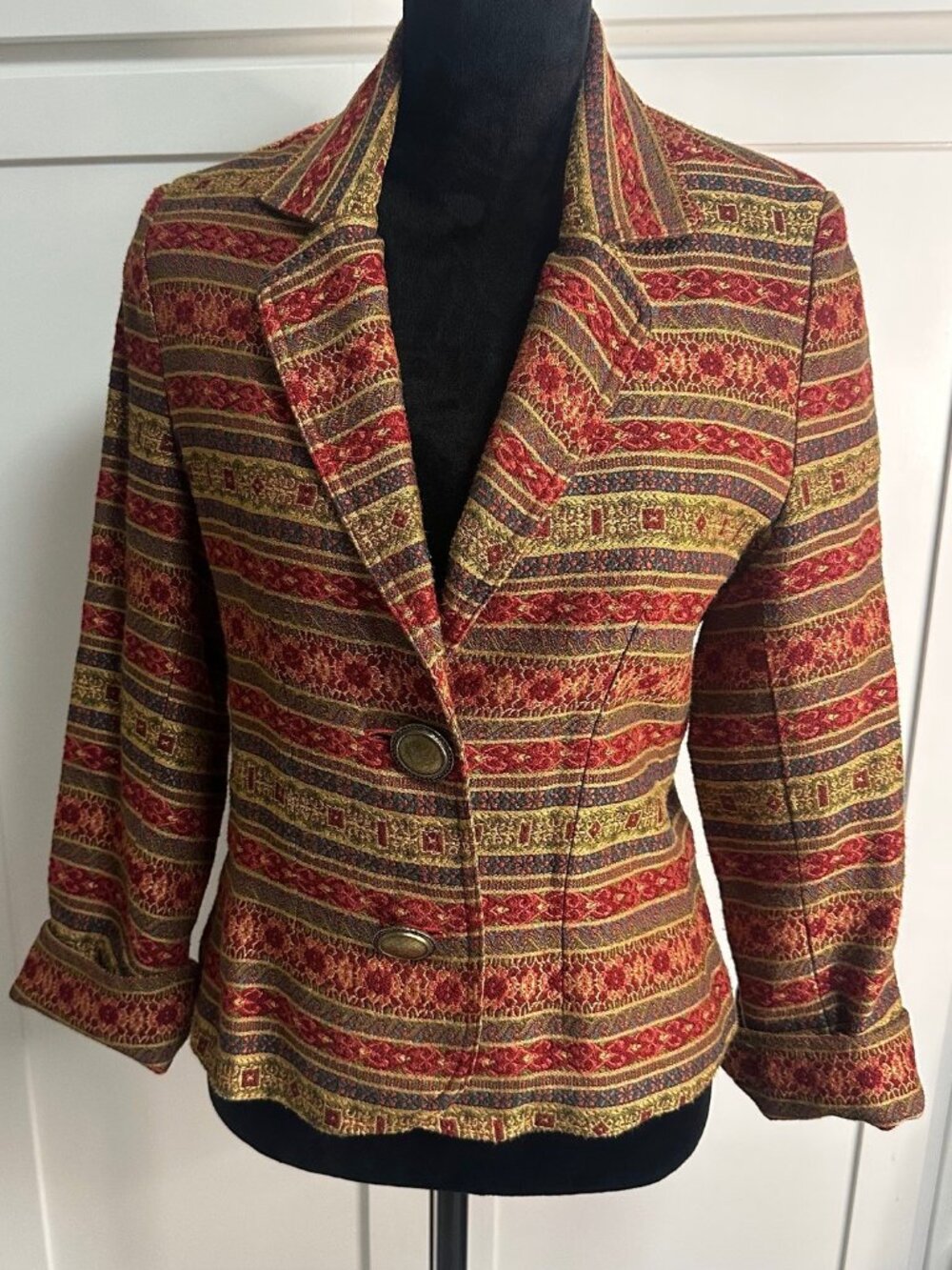 Vintage Painted Pony Tapestry Cropped Women's Jacket Medium Southwestern